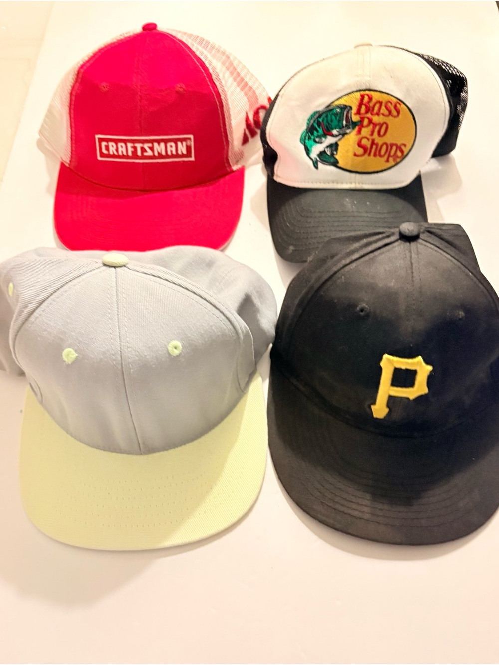 Bundle of 4 Craft Red and White Mesh Trucker Hat - Craft Brand